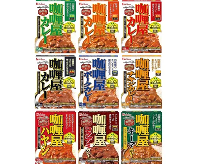 カリー屋 ハウス 9種コンプリートセット (甘口/中辛/辛口/大辛/ポーク/チキン/ハヤシ/コクデミ/キーマ) 【セット買い】【レンジ調理対応】【レトルト食品】【非常食】【Amazon.co.jp 限定】