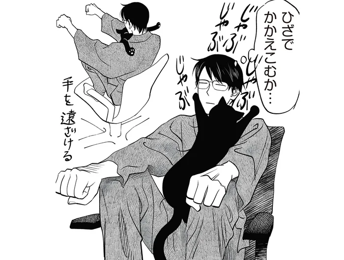 猫が倒れないよう支えねば！ 謎フォームで2時間耐える飼い主の努力／筆坊日記（8）