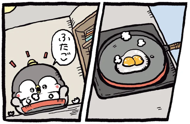 ふたごの目玉焼きだ！仕事から疲れて帰ってきた母もニッコリ笑顔に／ちゃんぺんとママぺんの平凡だけど幸せな日々2（6）