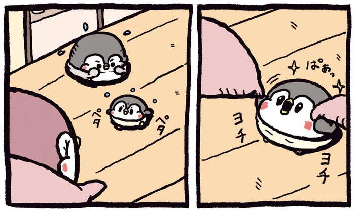 弟ペンギンが初めて歩いた！ヨチヨチ歩きに家族で喜び合う幸せ／ちゃんぺんとママぺんの平凡だけど幸せな日々2（15）