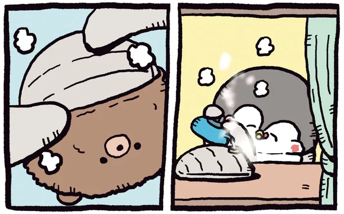 寒くなってきたけど、息子が用意してくれた湯たんぽで心も体もポカポカ！／ちゃんぺんとママぺんの平凡だけど幸せな日々2（18）