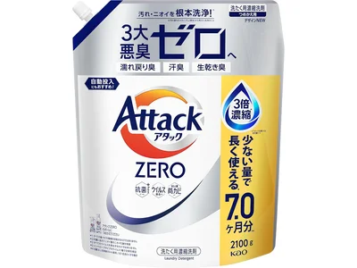 アタックZERO アタック液体史上 最高の清潔力。無菌レベルの消臭力 詰め替え 2100g