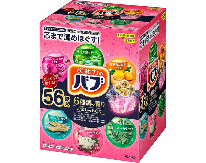 バブ 【大容量】6種類の香りセレクトBOX 薬用 56錠 炭酸入浴剤 詰め合わせ [医薬部外品]