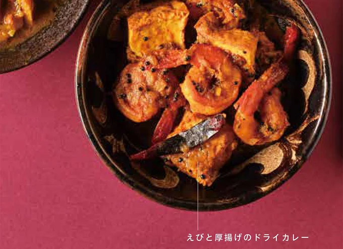 えびと厚揚げの炒め物のようなドライカレー