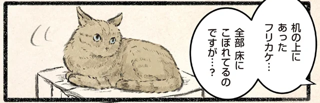 全部ネコのせいじゃない!?ふりかけが床にこぼれ落ちた訳／今日もネコ様の圧が強い（4）