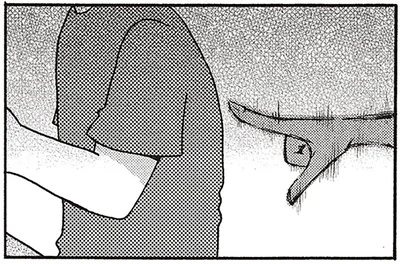 背中を押す一本指の感触