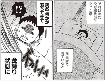 突然何かが落ちてきて金縛り状態に