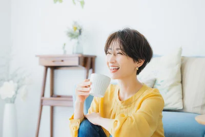着心地のいい服なら表情も明るくなりますね