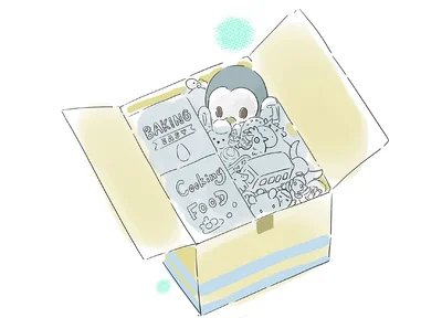 段ボールの中には