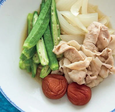豚しゃぶと玉ねぎの梅煮