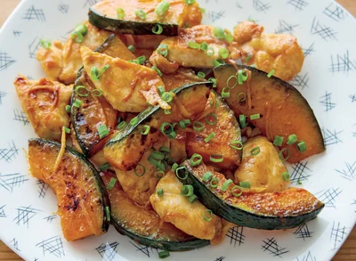 とり肉とかぼちゃのオイスター炒め