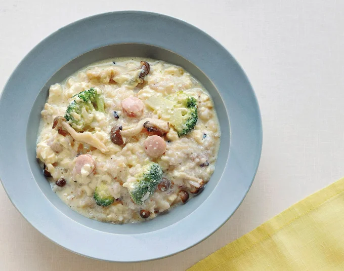 ブロッコリーとウインナーの豆腐リゾット