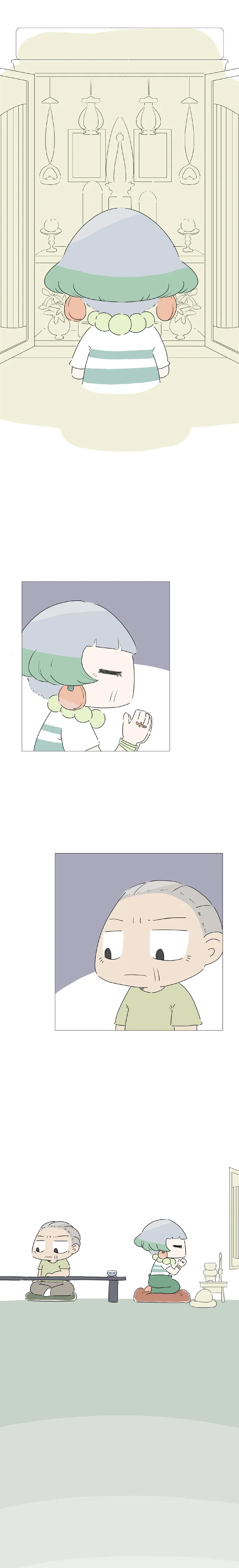 仏壇を拝む姿