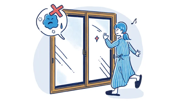 結露が起こりにくくカビの発生を抑える