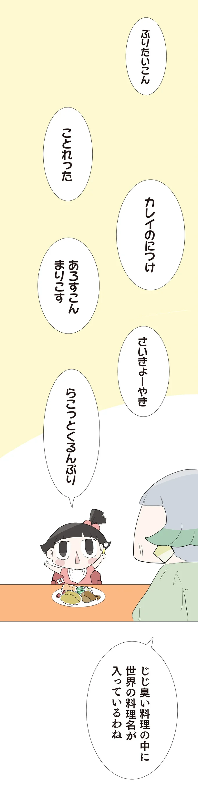 世界の料理名が入っているわね