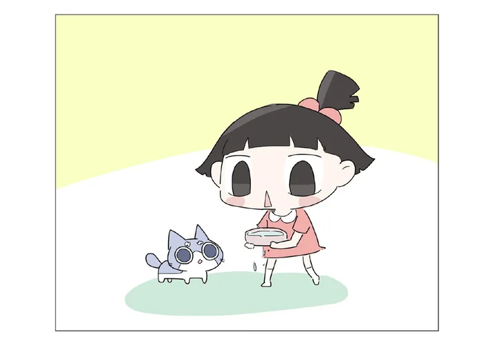 一緒に遊んだりお水をあげたり。おじいに猫のお世話を任された孫娘の献身ぶり/ハルとゲン(44)