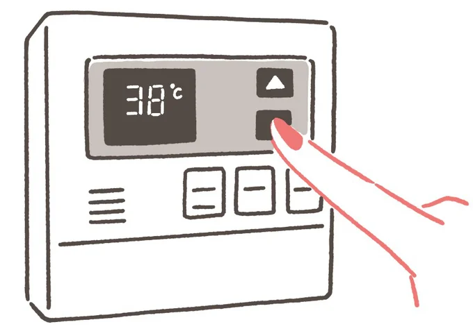 シャワー&湯船は38〜40℃に