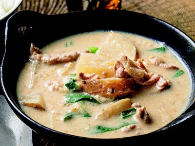  豚肉と長いもの坦坦スープ