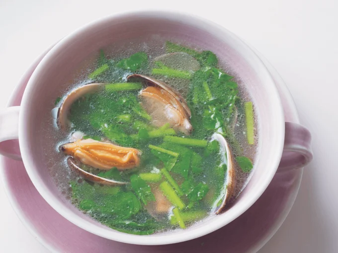 あさりのにんにくスープ