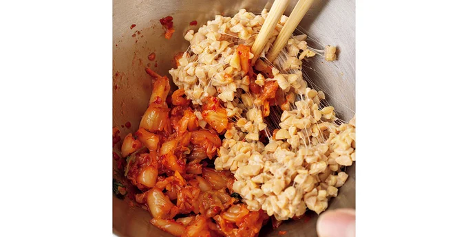 キムチに納豆を加えてパワーアップ！