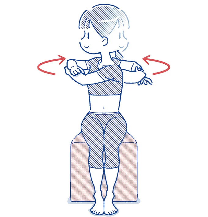 顔と胸を左右に回す