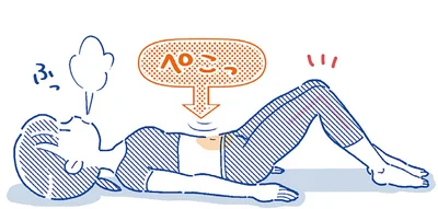 あおむけに寝てひざを直角に立てる