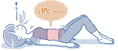 鼻から息を4秒かけてゆっくりと吸い込む