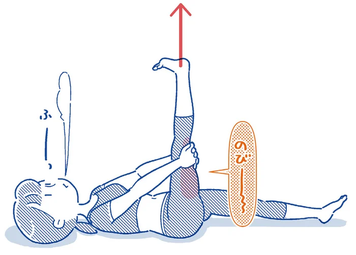 ゆっくり息を吐きながら伸ばして気持ちいい！ 「太もも裏伸ばし」／1分腰ゆるめストレッチ（8）
