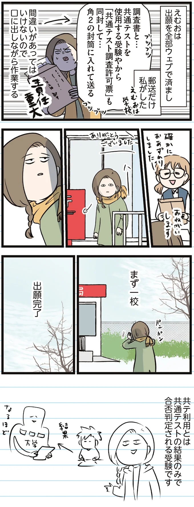 まず一校、出願完了