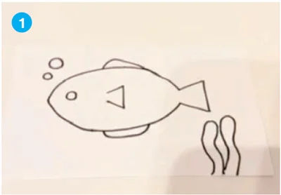 画用紙に好きな絵を描く