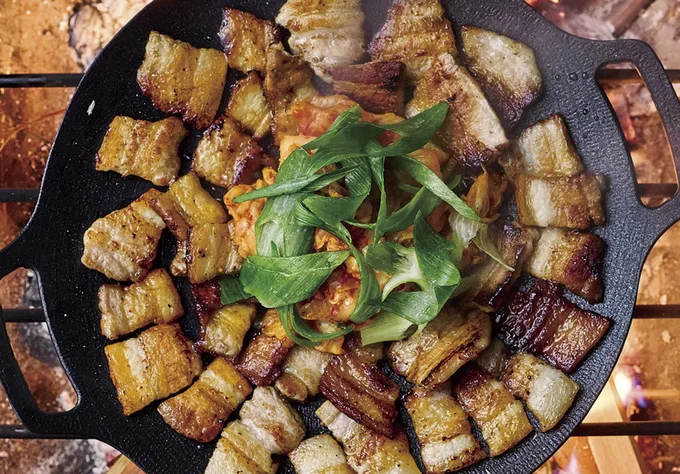 厚切り豚バラ肉をカリカリに焼くのがたけだ流