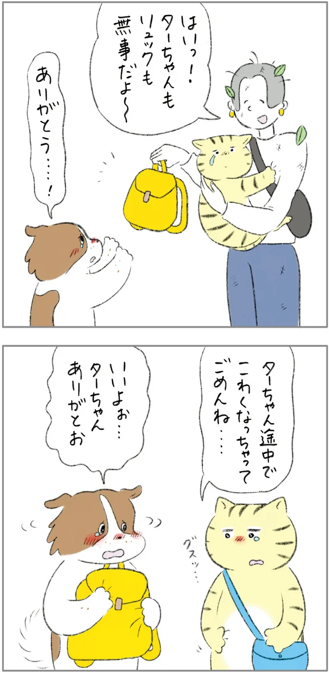 ターちゃんもリュックも無事だよ〜
