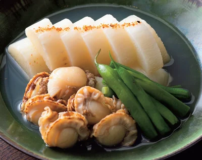 長いもと帆立の煮つけ