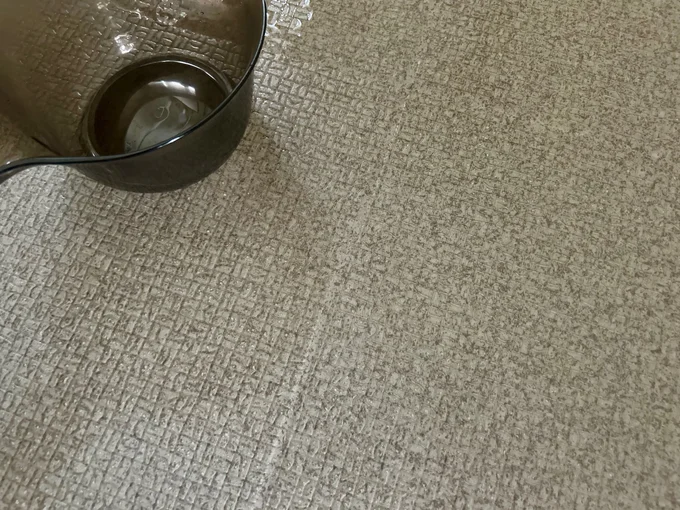 ガスポン バスブラシで磨いた床。細かい溝の汚れがキレイに♪