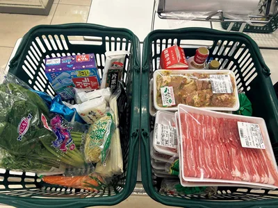 3日分、カゴ2つの買い物で予算を守る