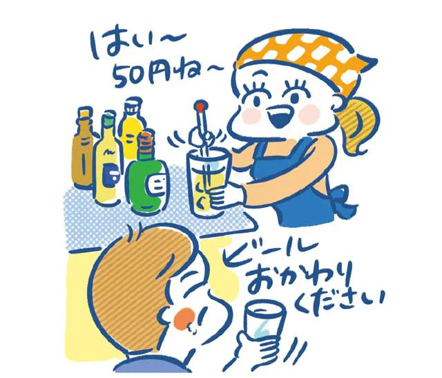 居酒屋ごっこでお酒代は小遣いから出す