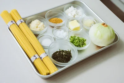クリームパスタの材料はこちら