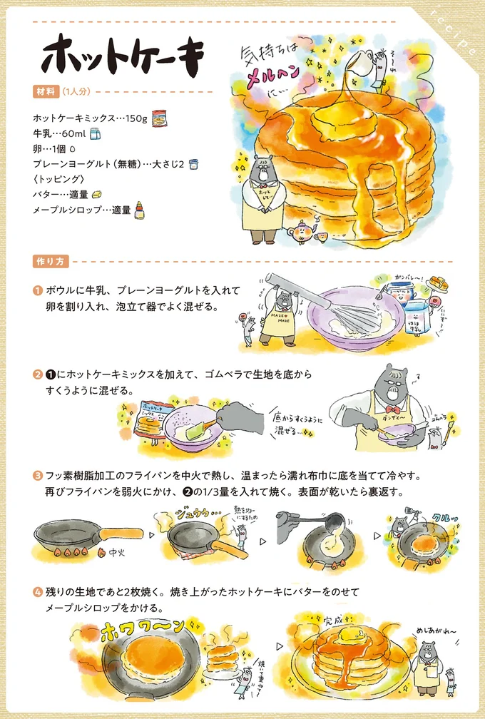 ホットケーキのレシピ