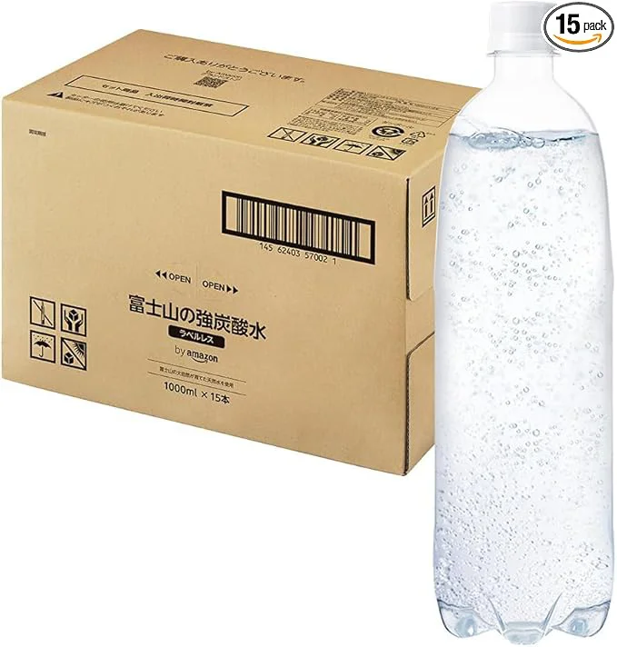 by Amazon 炭酸水 ラベルレス 1000ml ×15本