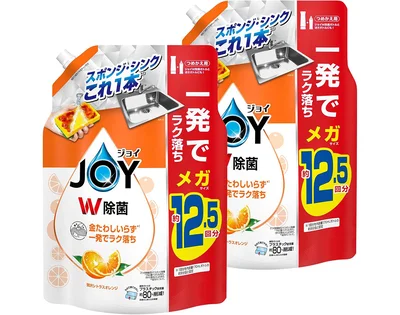 ジョイ 【まとめ買い】 [大容量] W除菌 食器用洗剤 贅沢シトラスオレンジ 詰め替え 超特大ジャンボ 1,620mL×2個