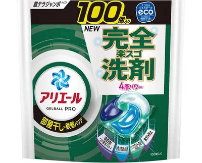 アリエール 洗濯洗剤 ジェルボール プロ 部屋干し×鉄壁バリア 部屋干しでもさわやかな香り 詰め替え 100個 [大容量]