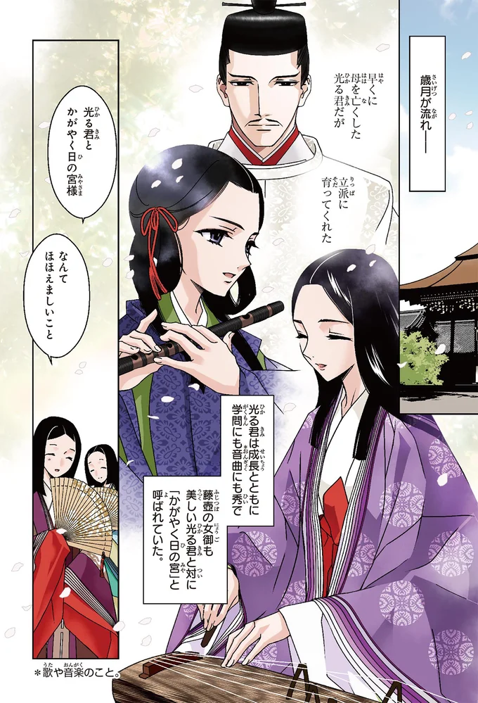 『角川まんが学習シリーズ まんがで名作 源氏物語』より