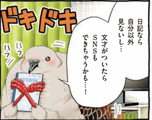 「オイラもSNSはじめちゃう？」恥ずかしがりのキジバトくん、まずは日記から／キジバトくん日記（1）
