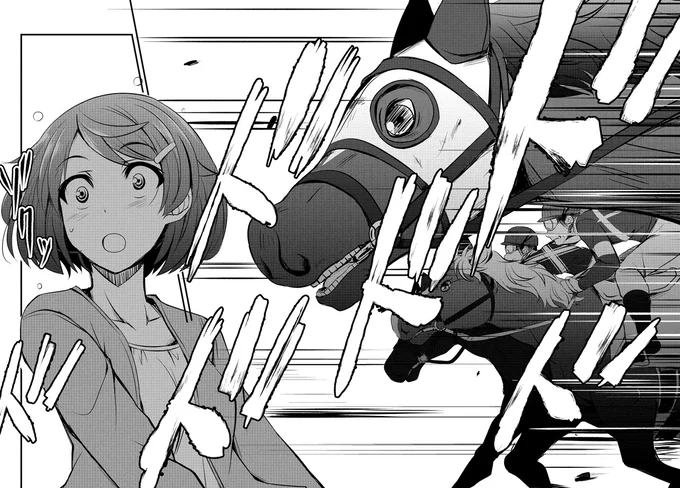 目の前を駆け抜けていく競走馬たち