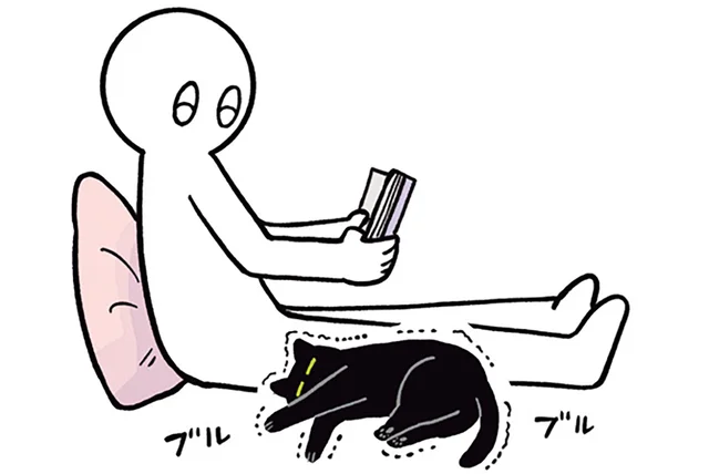 ビヨーンと伸びをした黒猫ろん。思った以上に長すぎる！