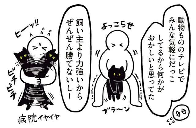 気軽に抱っこできると思っていた。飼い主より力が強い黒猫ろん