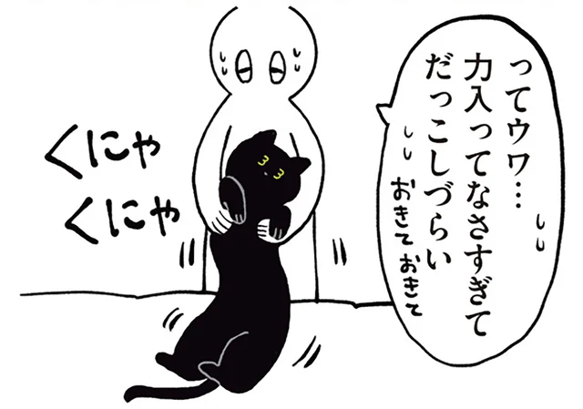「ねこは液体」は本当だった!?黒猫ろんをだっこしたい飼い主