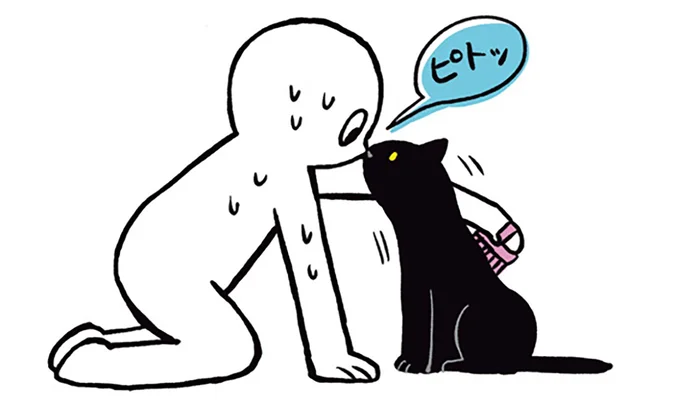 顔が近づくたびに鼻チュー。ブラッシング中の黒猫ろんがかわいすぎる