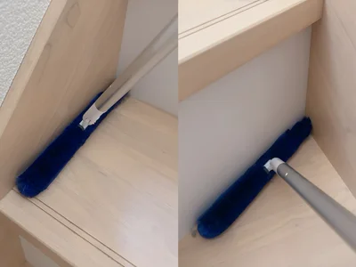 階段の隅や三角ゾーンにもフィット