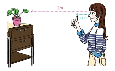 遠近のピントスクリーンショット